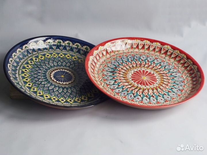 Тарелка 38 см большая ручная работа