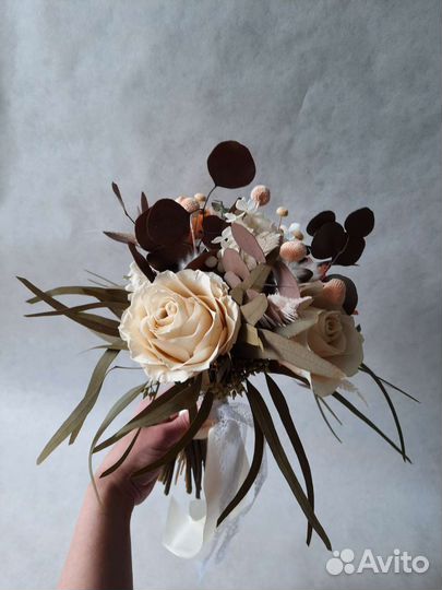 Свадебный букет из стабилизированных цветов