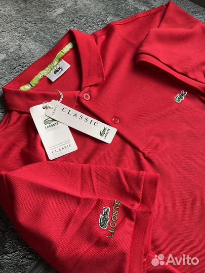 Поло Lacoste красное р.48,50,52,54,56