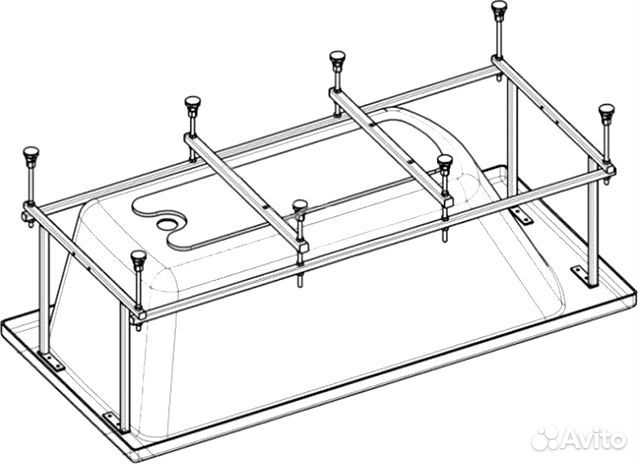 Монтажный комплект (Каркас, крепежный комплект для панелей, слив перелив, ручки) roca becool 1700х80