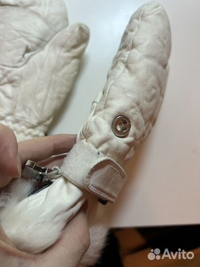 Варежки лыжные кожаные