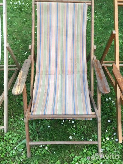 Деревянные шезлонги винтаж СССР