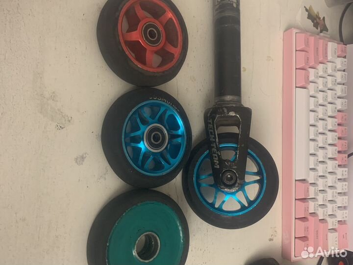 Колеса на самакат и вилка течтим