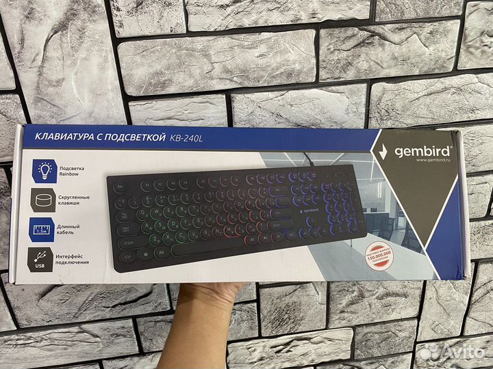 Новая Клавиатура с подсветкой gembird KB-240L