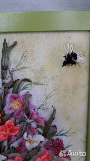 Картина вышивка лентами