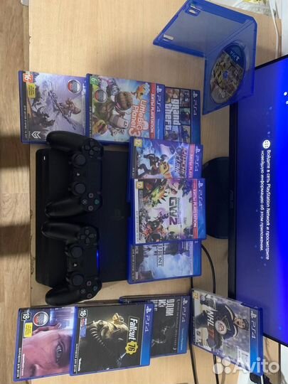 Sony playstation 4 slim 1tb 2 геймпада