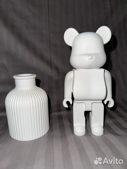 Статуэтка медведь интерьерный белый бетон новый