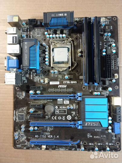 Материнская плата с процессором и памятью