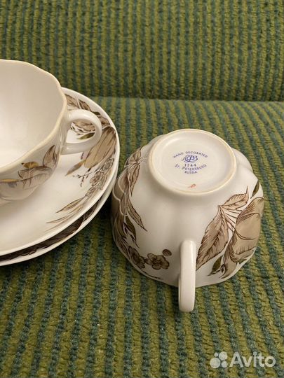 2 чайные пары фарфор лфз
