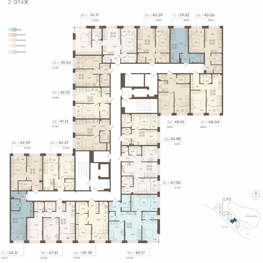 Апартаменты-студия, 30,7 м², 2/8 эт.