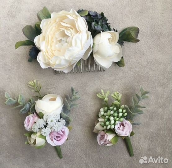 Украшение для волос / для невесты / бутоньерки
