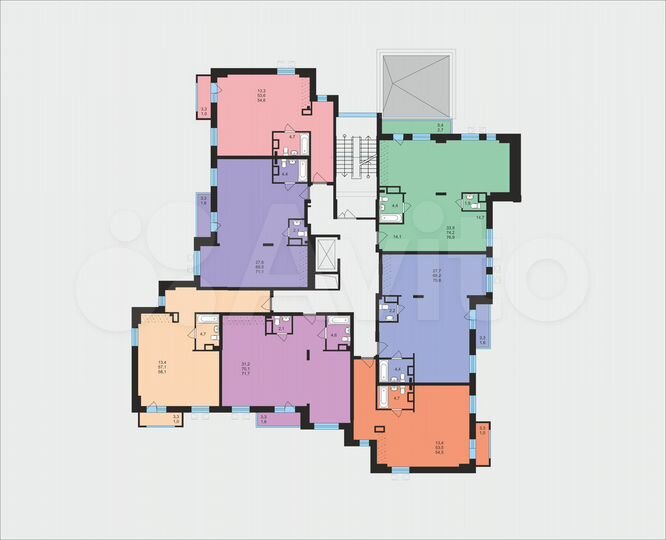 2-к. квартира, 71,7 м², 5/8 эт.