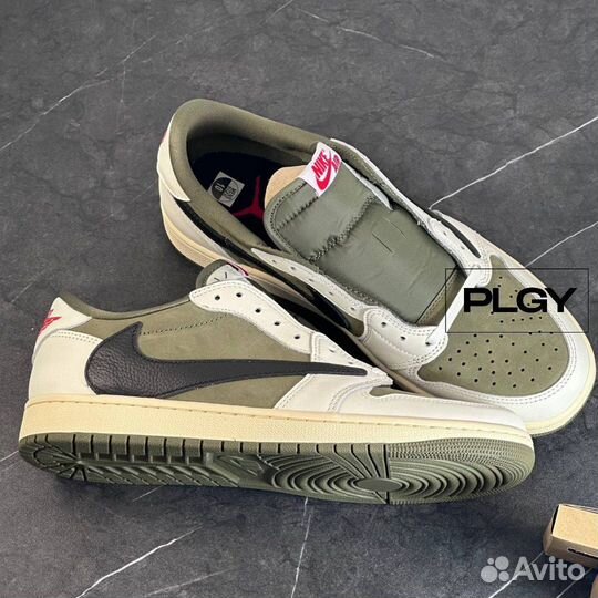 Travis Scott Nike Jordan 1 Olive Medium Тревисы