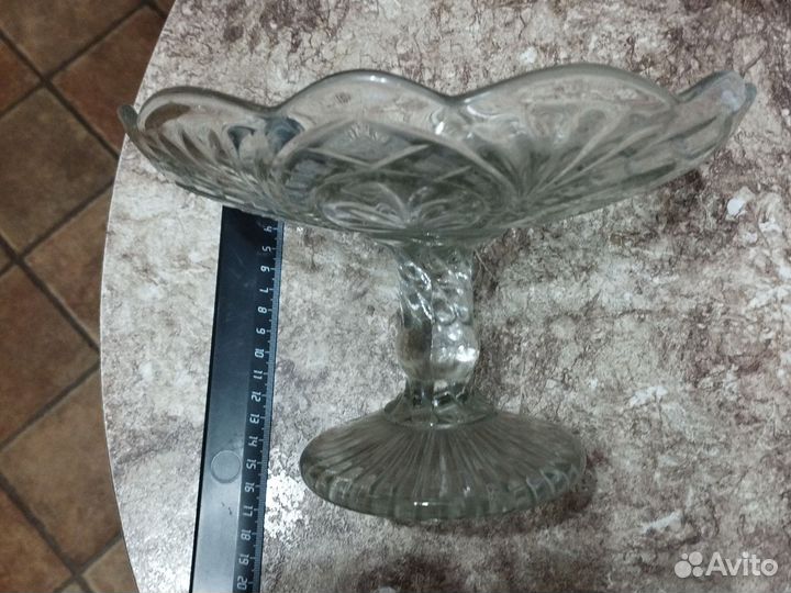 Ваза на ножке стекло СССР
