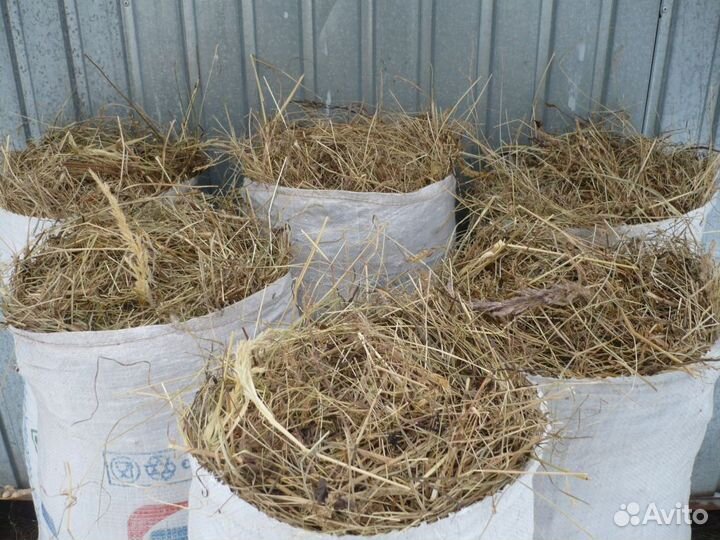 Солома в мешках