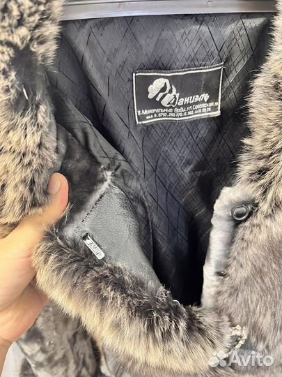Шуба мутон песец