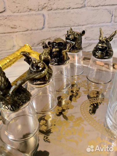 Рюмки перевёртыши с бокалом В чемоданчике+ подосом