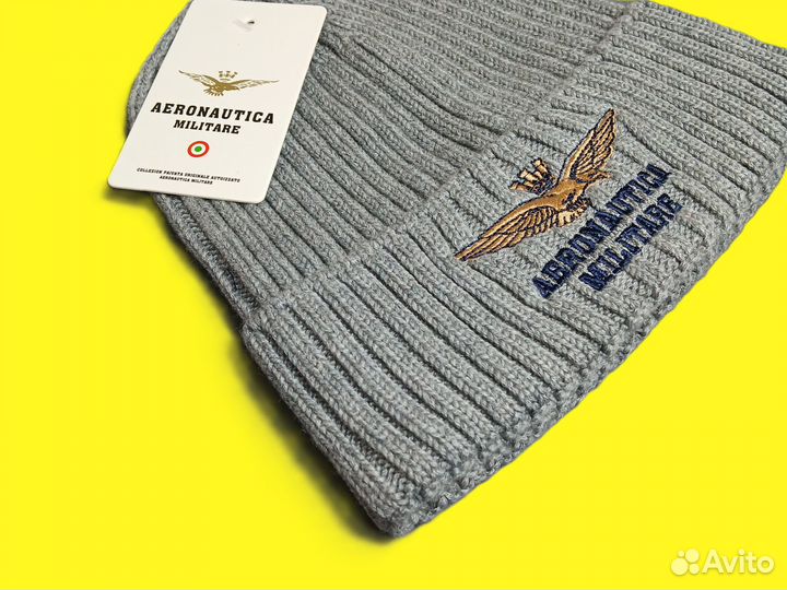 Шапка aeronautica светло серая