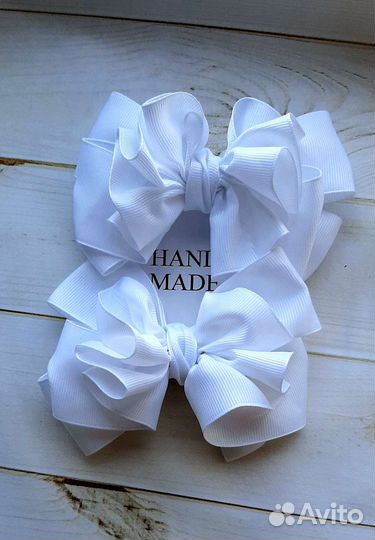 Банты для волос белые