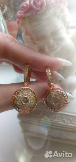 Серьги крупные Версаче золото медицинское