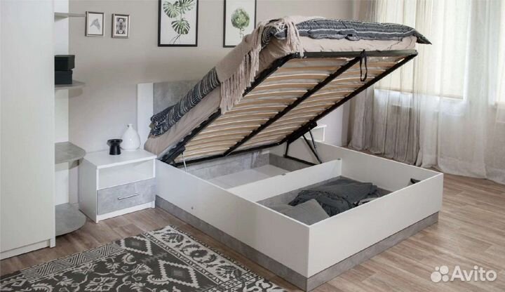 Кровать с подъёмным механизмом и матрасом 160х200