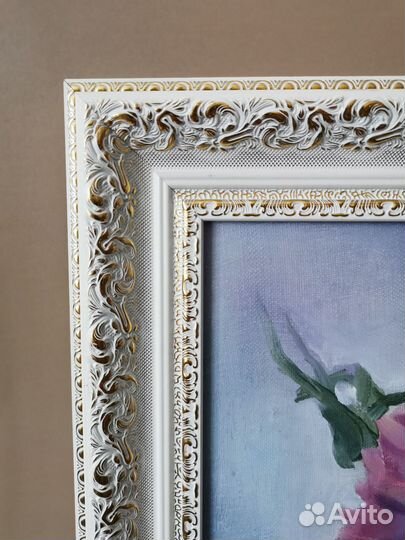 Картина маслом на холсте пионы