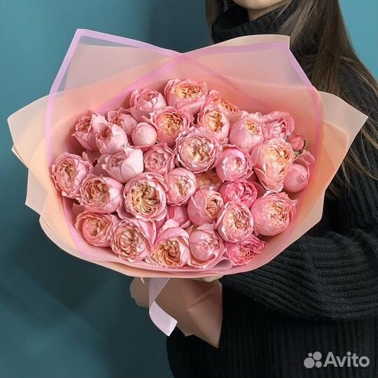 Кустовые розы 101 роза Букет роз