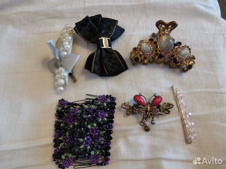 Красивые заколки, краб набор 6 предметов