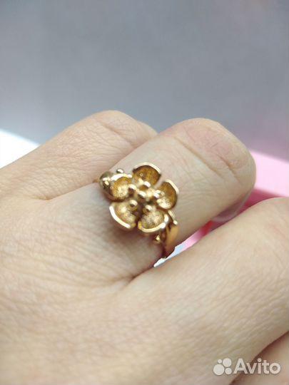 Золотое кольцо 585 пробы (Цветок) СССР р 16,5