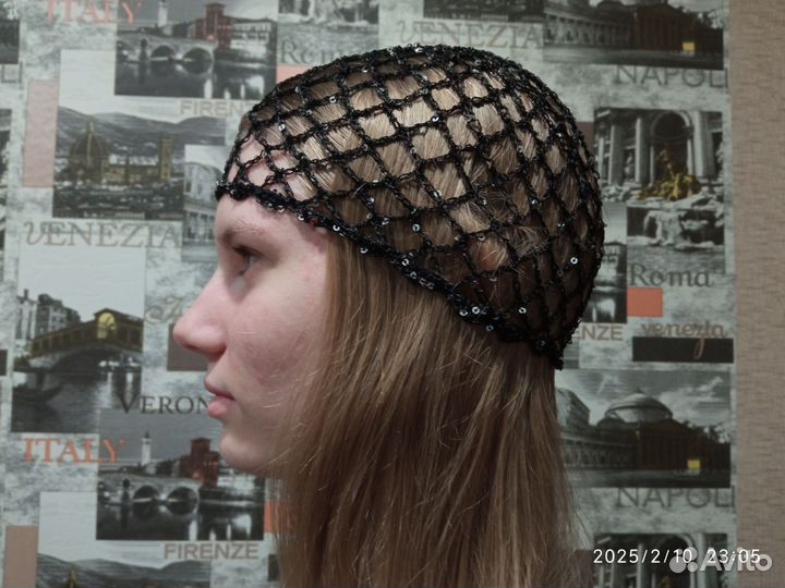 Шапка сетка кроше