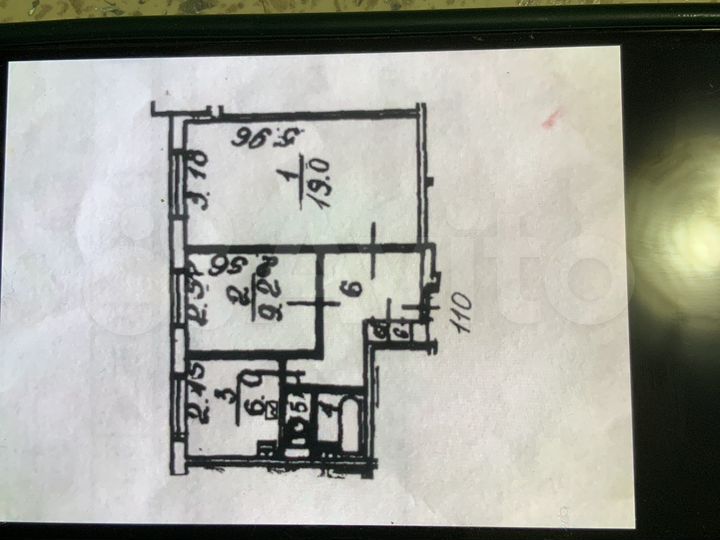 2-к. квартира, 44,6 м², 1/9 эт.