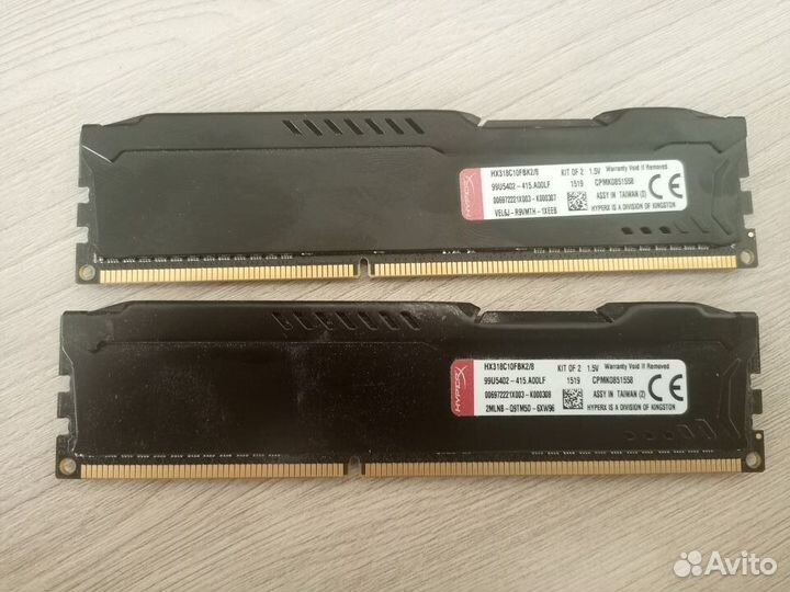 HyperX Fury 8 гб (4 гб x 2 шт.) DDR3 1866 мгц dimm