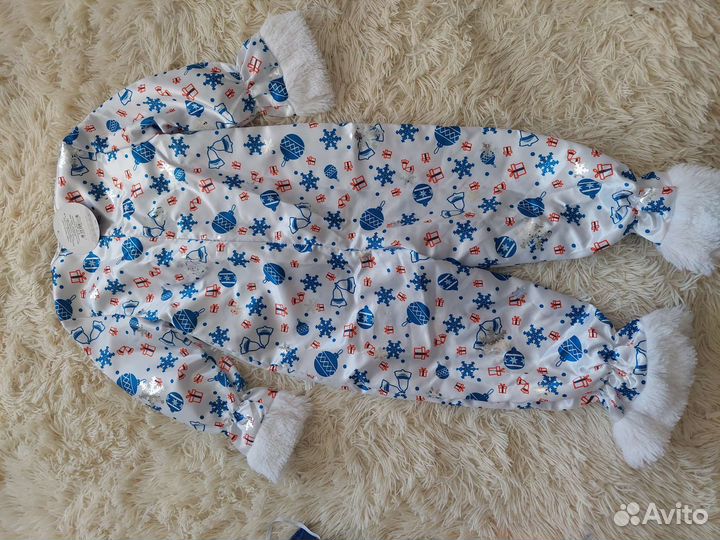 Новогодний костюм снеговика 110 см