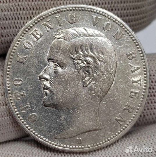 5 марок 1907 г. Бавария. Отто