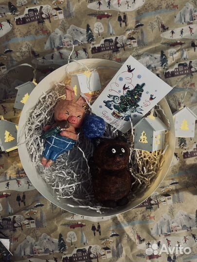 Елочные ватные игрушки