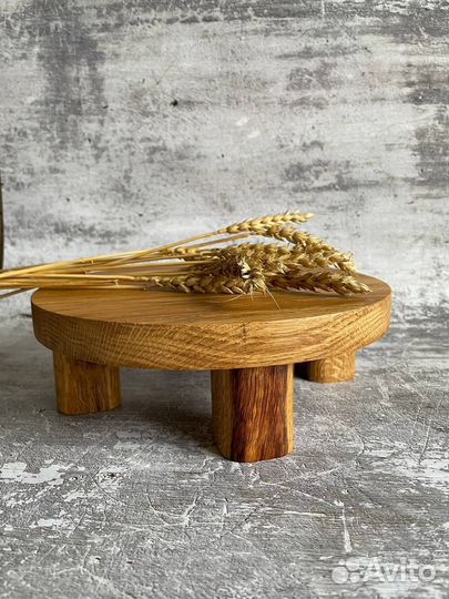 Тортовница на ножке подставка для торта деревянная