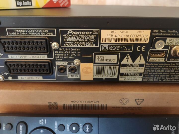 Dvd / HDD рекордер Pioneer Dvr LX 60