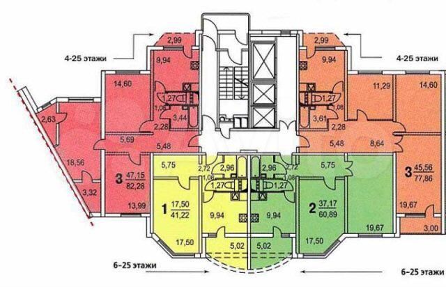 3-к. квартира, 77,1 м², 18/23 эт.