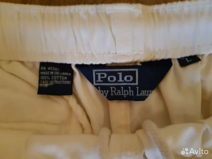 Polo ralph lauren шорты белые р-р L