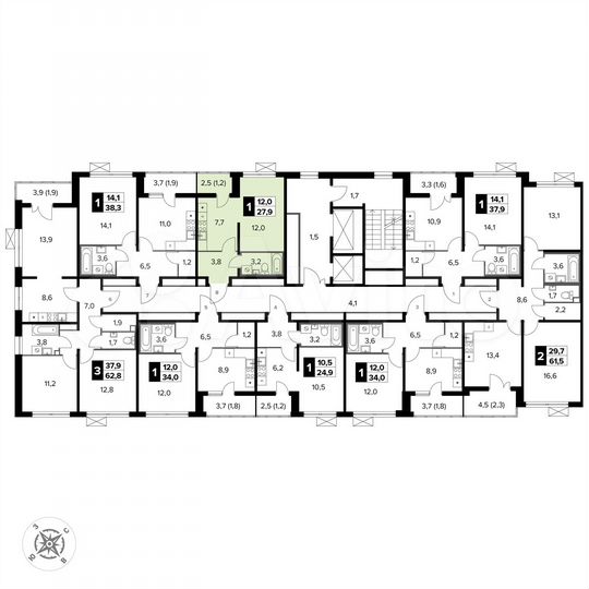 Квартира-студия, 27,9 м², 7/14 эт.