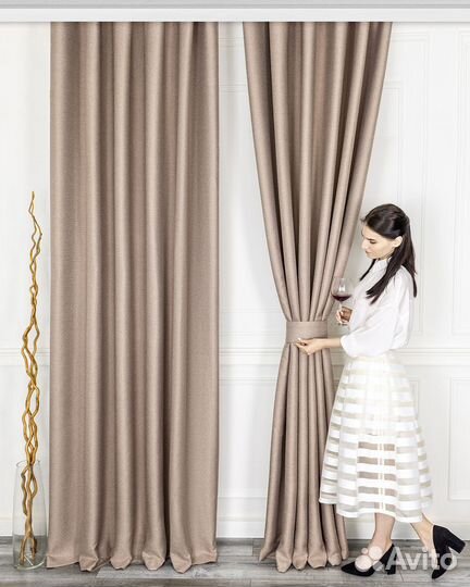 Шторы рогожка Орфей Нюд