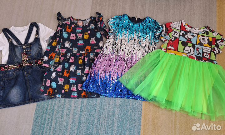 Платья,джинсы,сандалии пакетом 100-110