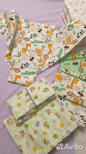 Многоразовые ситцевые подгузники для малышей от 0