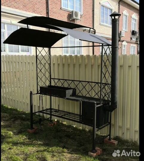 Мангал с печью и столиком