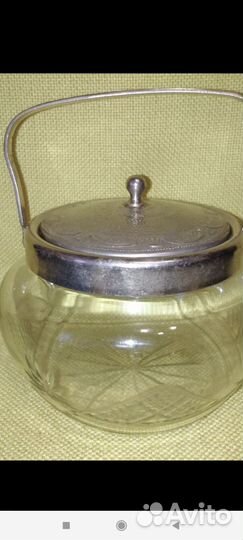 Сахарница хрусталь мельхиор