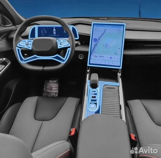 Комплект защитных пленок на элементы салона Geely Cityray / Джили Ситирей 2024-2025 г.в