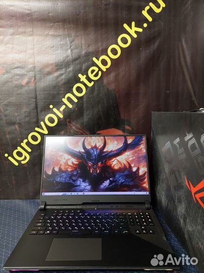 Asus ROG 17.3 165Гц R9 RTX3080(16GB) 64GB 1000SSD