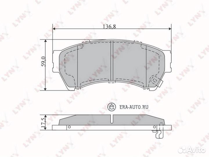 Lynxauto BD5118 колодки диасковые передн.\ Mazda 6 1.8-2.5 07