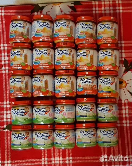 Мясное, овощное, фруктовое пюре Агуша