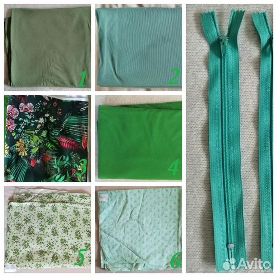 Отрезы хлопковых тканей, трикотажа